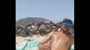 Jerking Off at Nude Beach in Canarias: A Steamy Gay Amateur Adventure