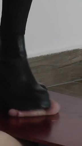 The Orgasm of a Slave Under Mistress Cassy's Boots