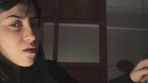 HANDY ENJOYING A CIGARETTE IN BED BEFORE SLEPING