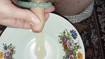 Close-up solo jerkoff with big uncut cock