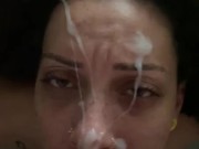 Sexy Slut Frecklemonade Can Take A Facial (Cumpilation)