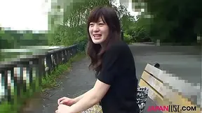 Amateur Japanese petite Aki Tajima gives a turned on BJ before getting