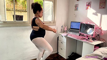 Chubby Ballerina Farts During Ballet Training