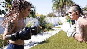 Andi Vicious vs MJ The Dominator In A Outdoors Topless Boxing Battle
