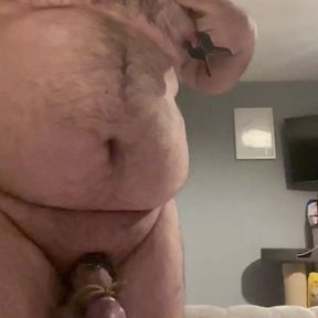 Cock and ball bondage until cock was purple