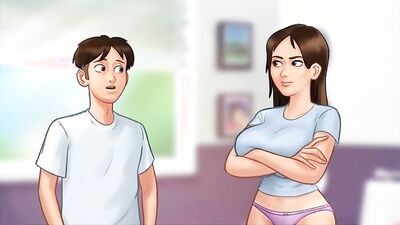 Summertime Saga: Stepsister Jerks Her Stepbrother's Dick On Cam Show - Ep98