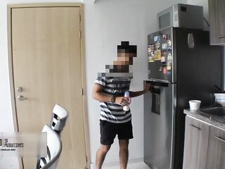 My concupiscent stepsister drinks my cum in a bottle after I bang her