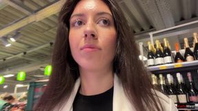 Wife Goes to Supermarket with Cum on Her Face From Lover - Cumwalk