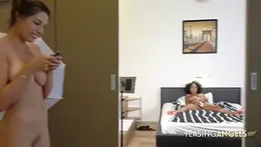 Sexy Black Woman Spreads Her Long Legs And Masturbates