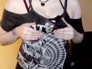 I love being your kinky submissive slut- goth nympho striptease cum with me joi