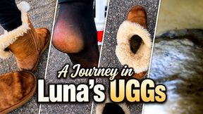 4K - Luna Slips Out of Her Cozy UGG Boots – Soft Lining, Black Nylons & Deep Inside View