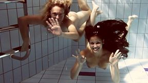 Exquisite couple of Russian hot teens underwater naked
