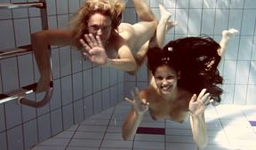 Exquisite couple of Russian hot teens underwater naked