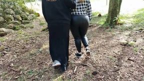 2 Hot Girls Showing off on the Street in a Garden!! What Do You Think?