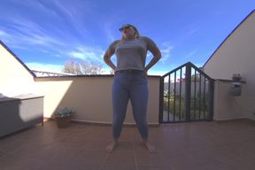 Desperate Outdoor Jeans Wetting Pee