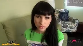 Bailey Jay In Teenage Tranny Showing Off Her Massive Cock And Sexy Feet