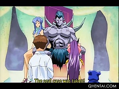 Hentai teen girls gets wrapped in tentacles and fucked hard