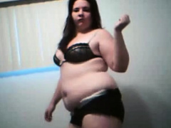 BBW girl dancing and striptease on webcam