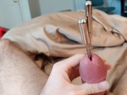 urethral sounding with rosebud sounds and urethra vibrator