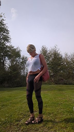 Old sexy CD in leggings Cumming on mother in laws purse publi