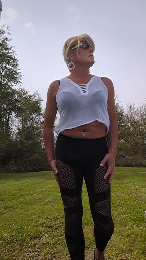 Old sexy CD in leggings Cumming on mother in laws purse publi
