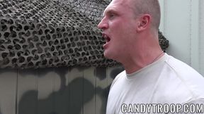 Muscle military jocks ass drilled after glory hole handjob