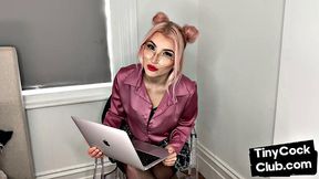 Eurobabe cutie makes dirty comments about small cocks