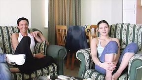 Filthy Frankfurt femme fatales ravaging randy dudes on the couch