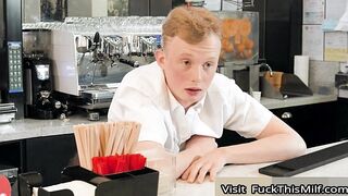 Bored Waitress Syren De Mer Tries To Earn Some Extra Tips By Giving Her Gaping Asshol 21