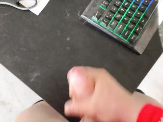 Spontaneous ejaculation at the desk