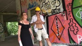 GILF Devours Cum, Finds a Sucking Buddy for Her Man's Dick&#x1F32D;