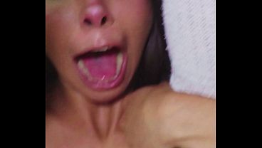 Petite Latina Cindy Luna gives a tasty blowjob before riding my big cock