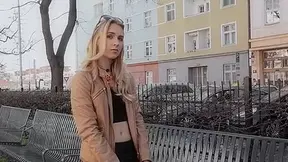 Cutie bends down to give access to her hot holes