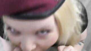 Deutsche BBW befriedigt Soldaten mit Blowjob und Creampie