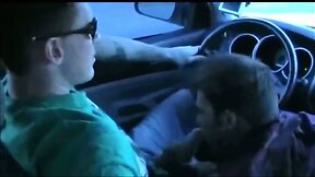 Big cock blowjob in moving car