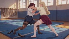 Female Fighting Stories #1B: The Catfight for the Crown (Animated)