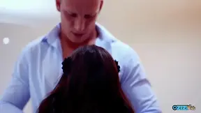 Tattooed lover gives obsessed handjobs and cums on her tits