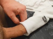 Vocal Dad plays & fucks sock for his fans