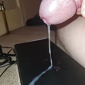 Bi male slow motion cumshot close up