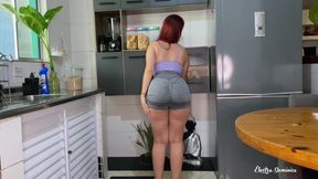 Maid Has a Big Ass With These Short Shorts