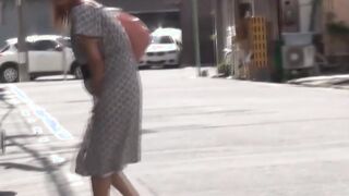 Japanese babe secretly filmed peeing in public