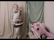 Dressing up and posing in my sissy maid uniform