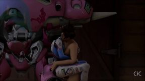 Tracer and Dva mech sex by CiC SFM with Ivy wilde and Kumbomb as VA
