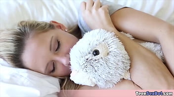 Cute petite stepsister gives blowjob and plays with toys