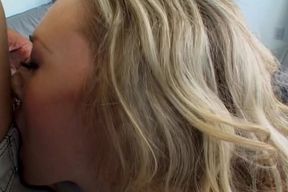 Sexy blonde in stockings enjoys hot anal fuck