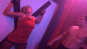 Mature Blonde Babe Devoured in Wild Club Gangbang Orgy
