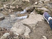 Uncut Big Fat Cock Hiker Unloads His Thick Cumshot in Public Exotic Place