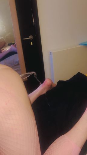 I Fist, piss and he squirt my sissy slut husband