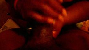 Nigerian friend gets his BBC stroked by one cheap ghetto whore