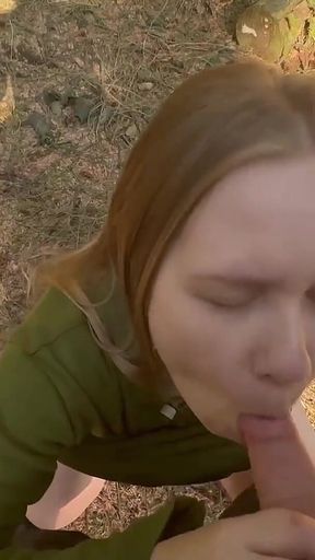 A Wet Quickie in the Woods with Hot Close-ups